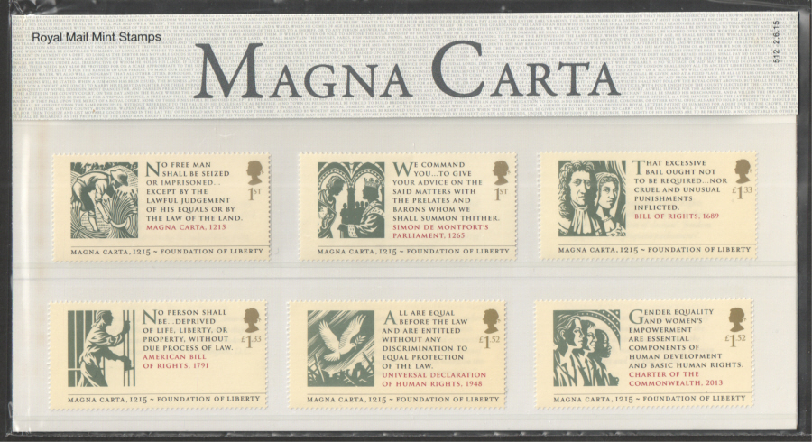 (image for) 2015 Magna Carta Royal Mail Presentation Pack 512